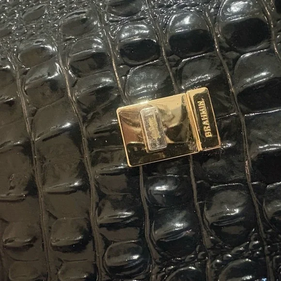 Brahmin Black Crocodile Embossed Bag - Picture 4 of 5